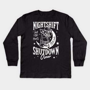 Nightshift Shutdown Kids Long Sleeve T-Shirt